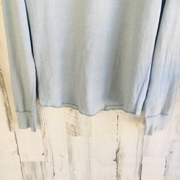 NWOT Save Khaki Pointelle Henley Surf Light Blue Long Sleeve Knit Shirt - Picture 3 of 9